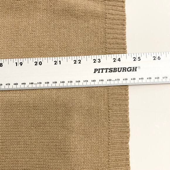 MASSIMO DUTTI Sweater S Cashmere Angora Wool Belt-Buckle-Shoulder Tan/Beige - Picture 10 of 12